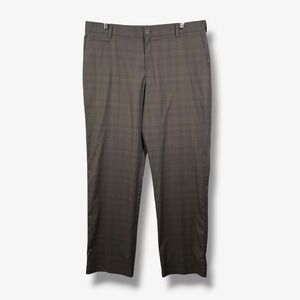 Nike Golf Pants Mens 38x34 Brown Plaid Lightweight Straight Leg Flat Front